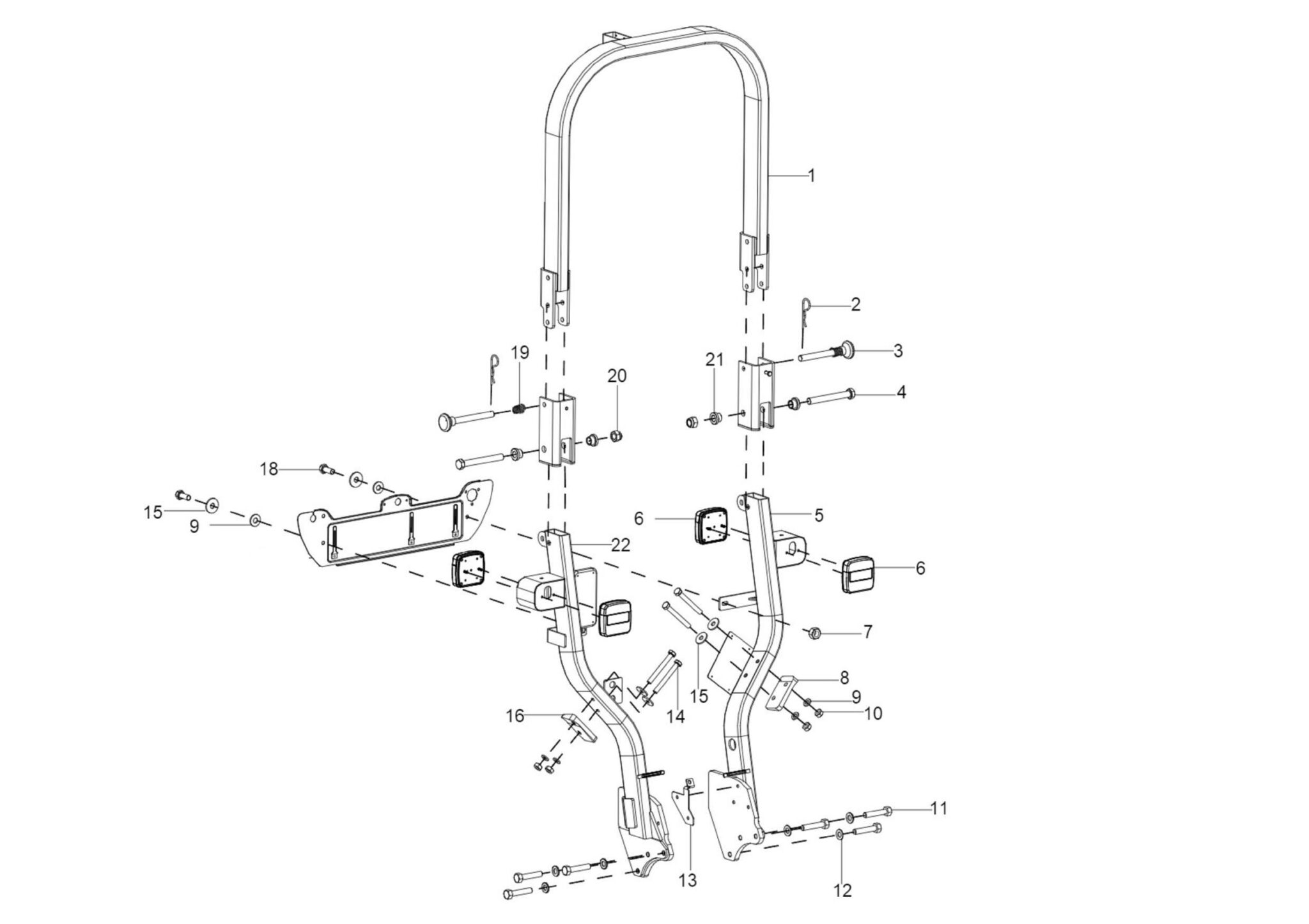 Rops Frame Exploded View SM-9_ROPS - Solis Suomi