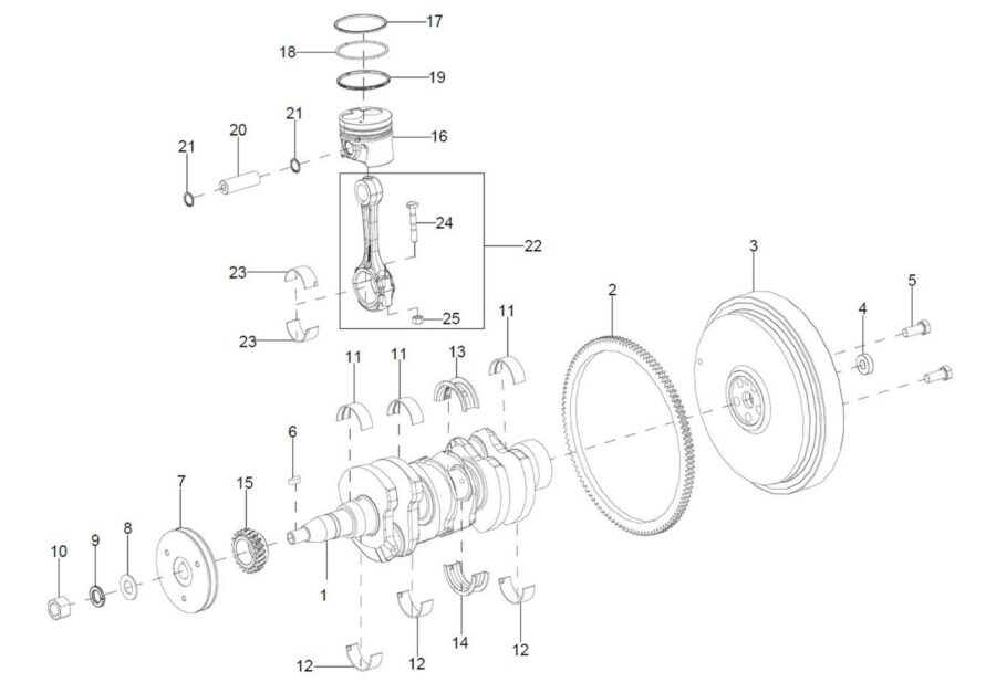 EN-3_CRANKSHAFT & FLYWHEEL ASSY