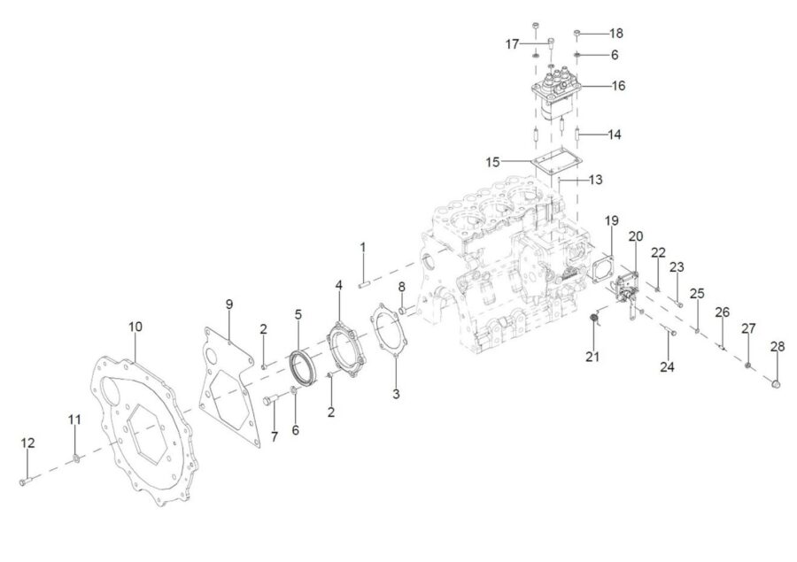 EN-17_REAR PLATE & REAR OIL SEAL ASSY
