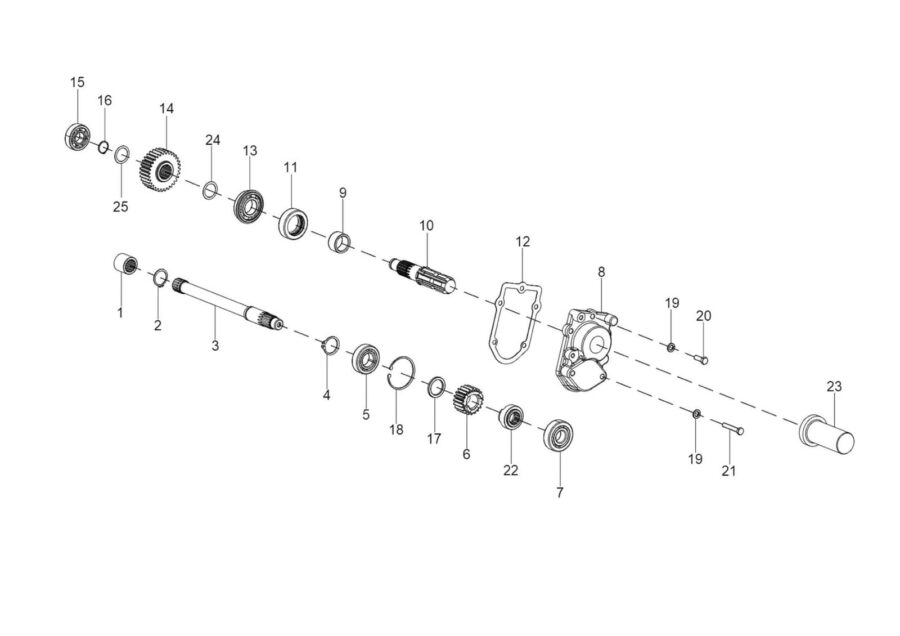 TM-8_PTO INTERMEDIATE SHAFT,GEARS & END COVER ASSY