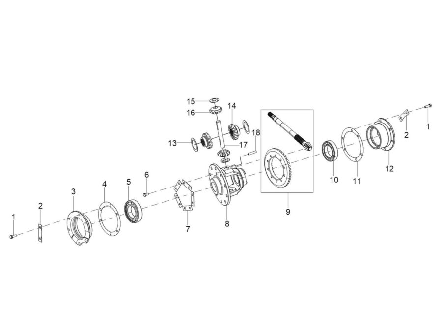 TM-10_DIFFERENTIAL CAGE AND CROWN WHEEL ASSY