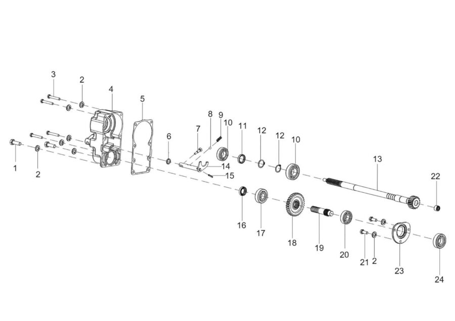 TM-2_INPUT SHAFT & 4WD SHAFT ASSY
