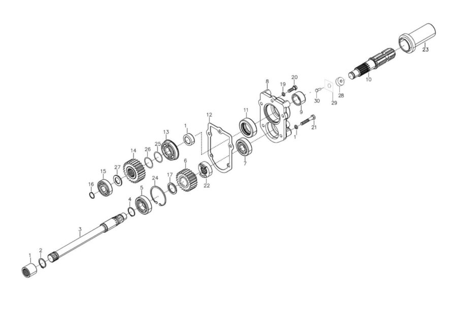 TM-10_PTO INTERMEDIATE SHAFT, GEARS END COVER ASSY.