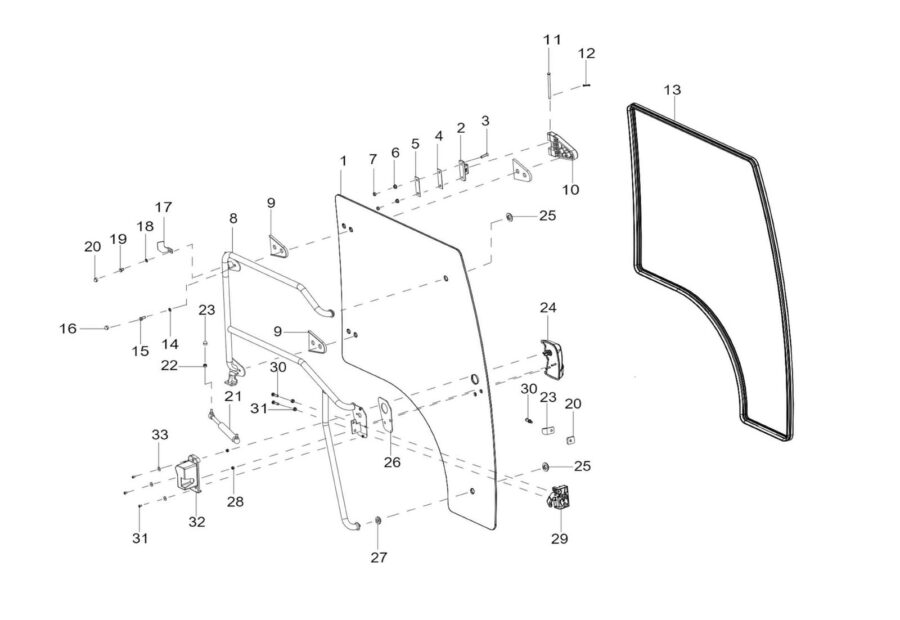 CB-17_GLASS DOOR LH (WITH HEATER)